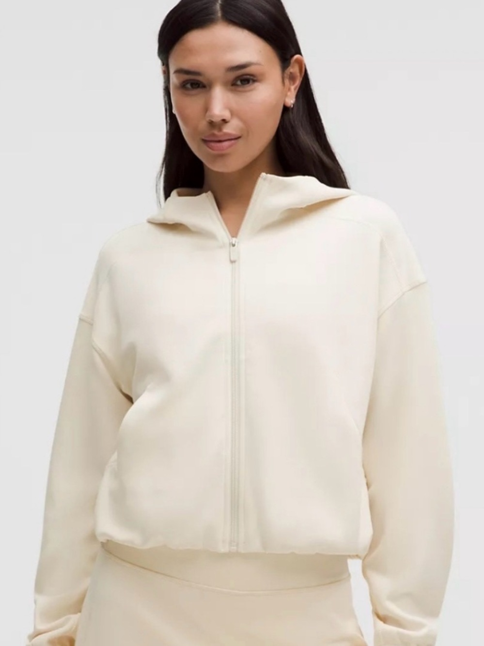 NWOT Lululemon Softstreme Full Zip Hoodie - Light Ivory - Size 8